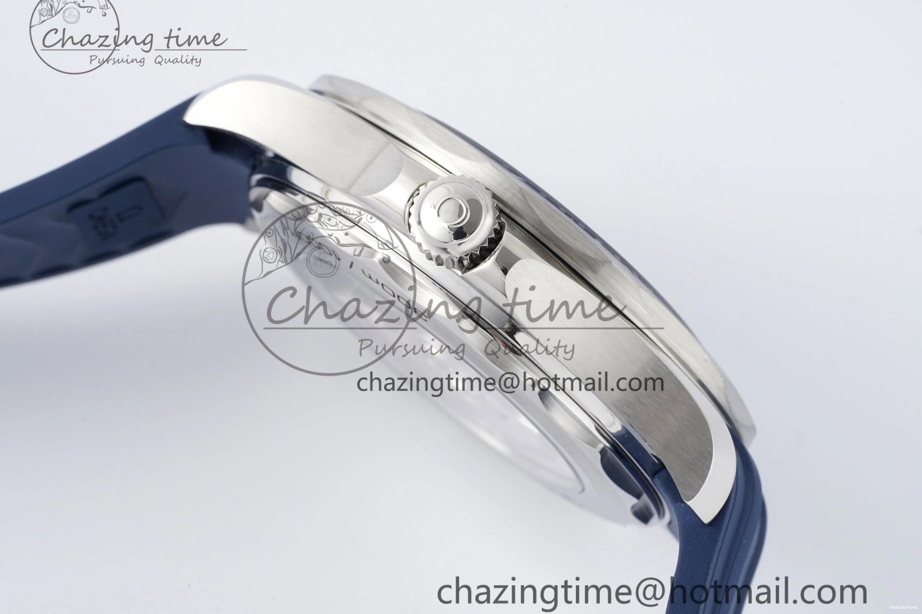 0417 Fashionable Seamaster Diver 300M ZF 1:1 Best Edition Blue Ceramic Blue Dial on Blue Rubber Strap A 7822